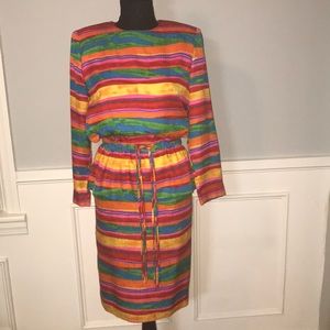 Vintage Silk Skirt Set